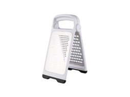 Rallador Doble Plegable de Acero Inoxidable para Queso Y Verduras Con Tapa Protectora Y Mango Ergonómico 22.5x11x6 Cm Blanco
