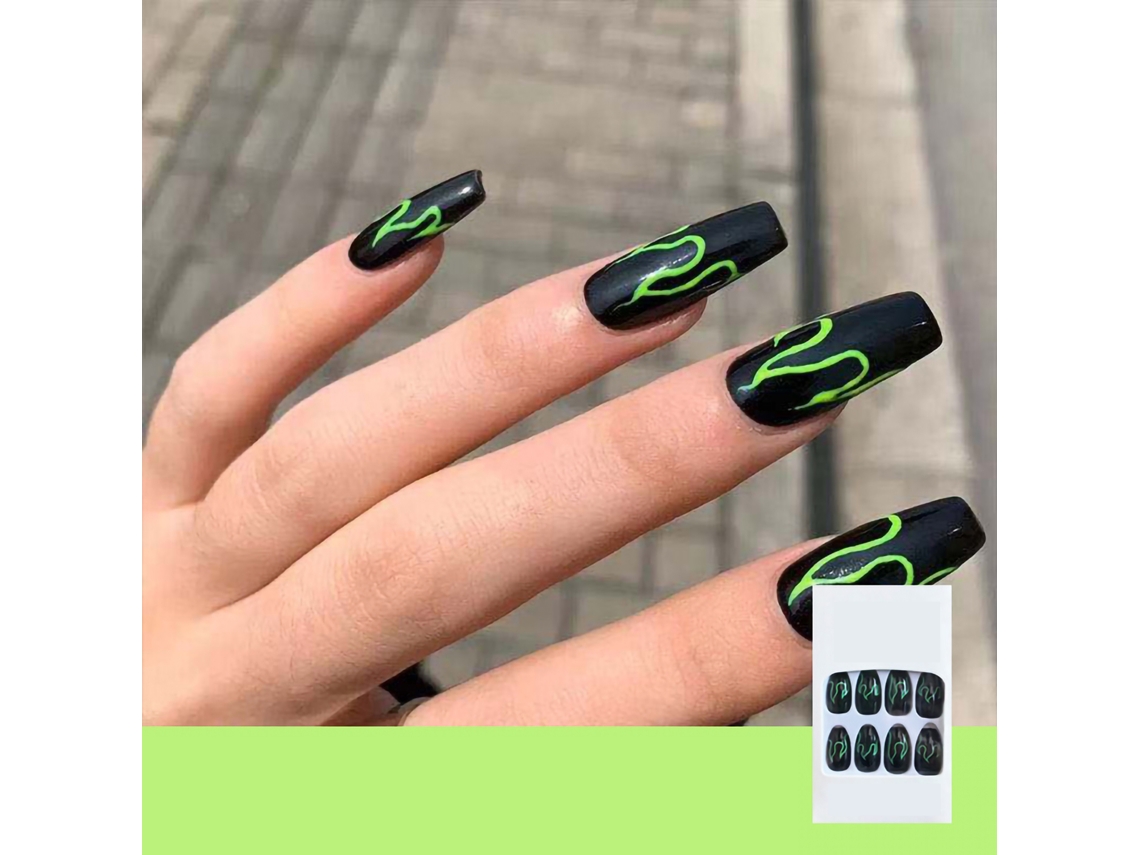 Unhas Falsas De Flama Artificial A Prova D'água Moda Prensáveis ​​afixáveis ​​naturais Dedicadas7
