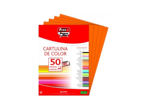 Livro Paq/50 Cartulinas Fixo A4 180g. Naranja De Desconocido (espanhol)