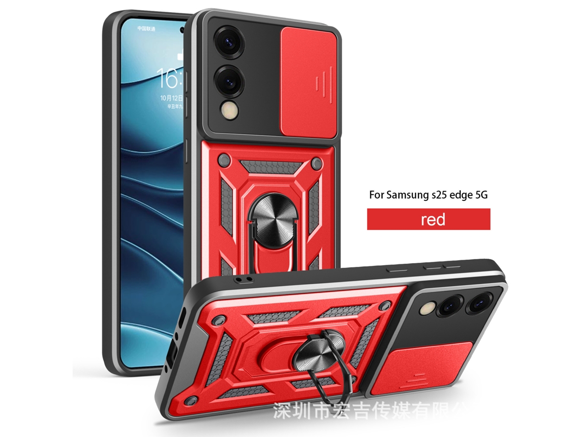 Capa Para Celular Samsungsung Com Janela Deslizante, Proteção Magnética Contra Quedavermelho - Samsung Xcover 7 (furo Fino)