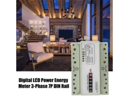 Contador de Energia Trifásico Digital 7p Din Rail