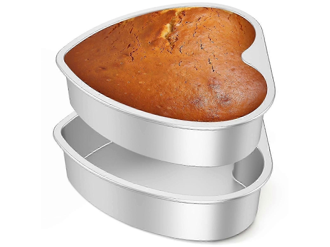 Forma De Coração Formas De Bolo 10 Polegadas, Assadeiras Antiaderentes Para Camadas De Bolo Prata