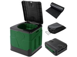 Wc Portátil Camping Balde Com Tampa Duplo Interior/exterior Verde 27×31,5×30 Cm Dureforward