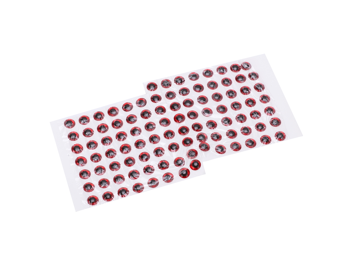 Olhos de Isca de Pesca 3d Adesivos Vermelhos 100 Unidades