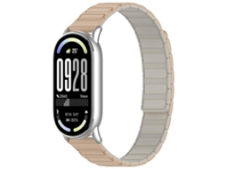 Bracelete Para Xiaomi Smart Band 10/9/8 - Silicone Magnético - Formato De I Branco-leite E Chá