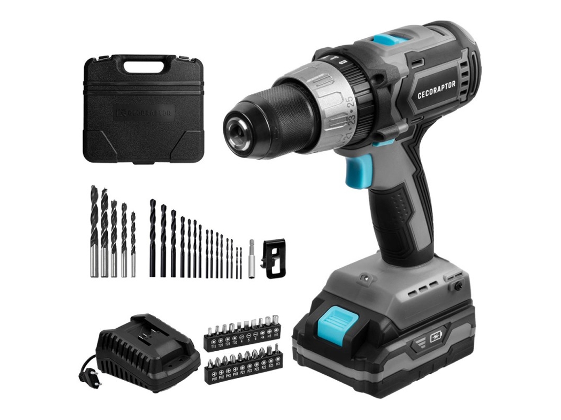 Cecotec Berbequim/aparafusadora Com Percussão Com Bateria De 20 V 2.000 Mah, Motor De 4 Pólos Dc 700, Velocidade Sem