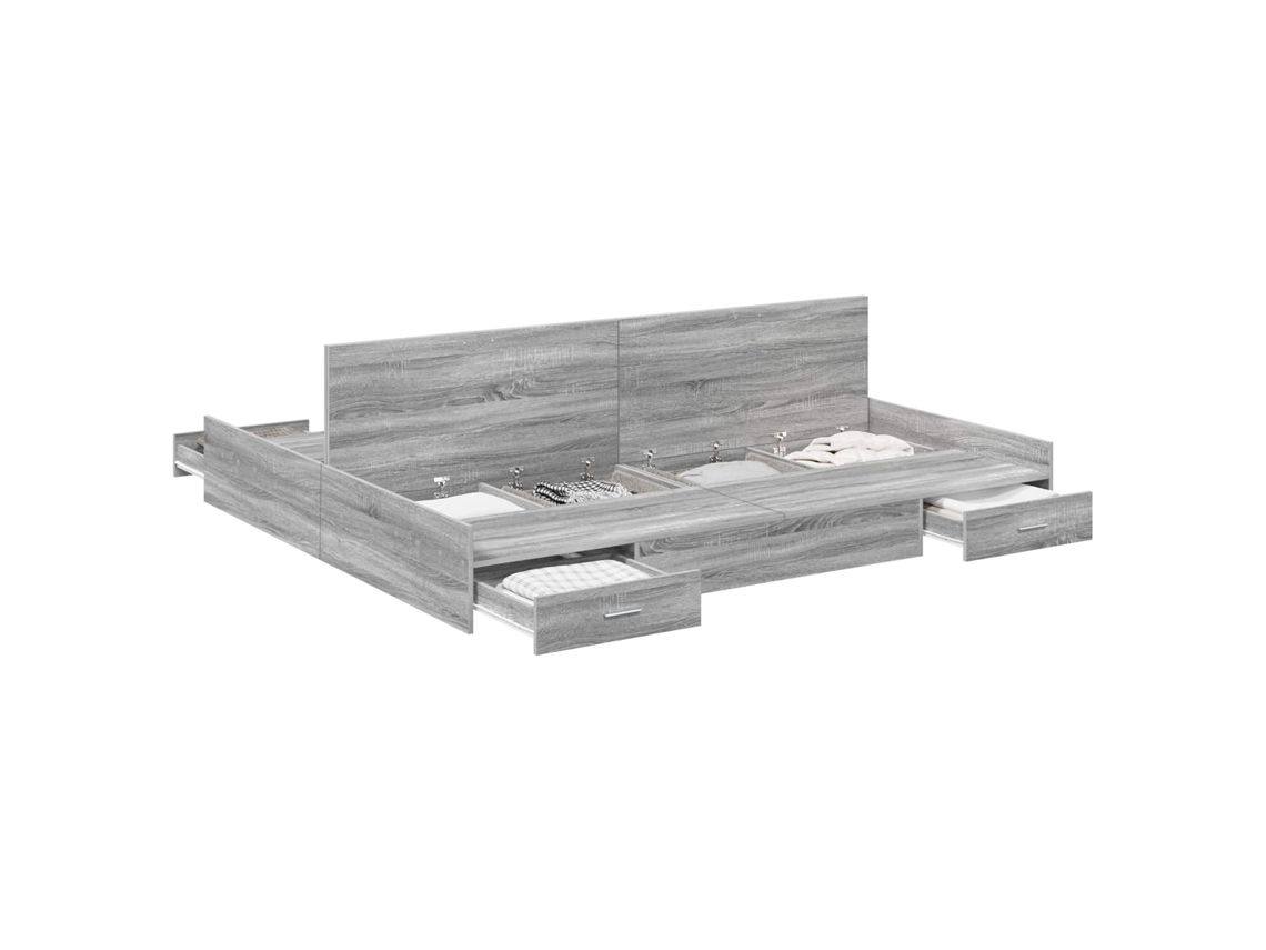 Estrado de Cama com Arrumação Cinza Sonoma 180x200 cm MAISON EXCLUSIVE