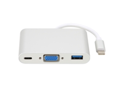 Aetheria adaptador Type C para Vga+usb3.0+pd Hub 3 em 1 Liga de Alumínio para Mouse Teclado Pen Drive