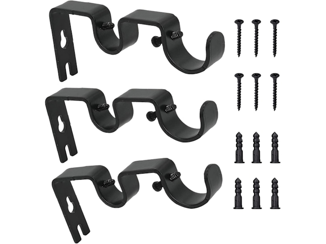 Acessórios Para Varão De Cortina, Suporte De Parede Ajustável Para Varão, Duplo Cu