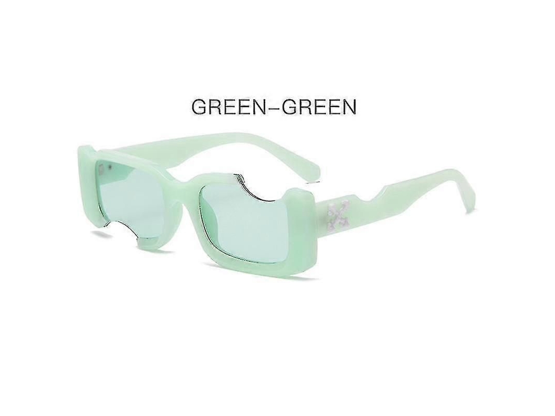 Dkxbe óculos de sol vintage uv400 para mulher homem estilo óculos de resina verde hip-hop geléia verde