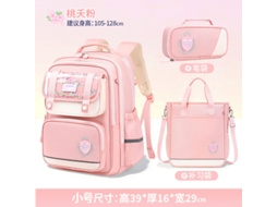 Mochila Infantil Nova De 2026 - Leve, Com Grande Capacidade, Ideal Para Estudantes.conjunto Pequeno Rosa De Três Peças