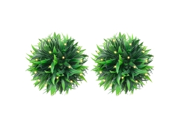 Conjunto 2 Bola de buxo artificial VIDAXL Verde Polietileno