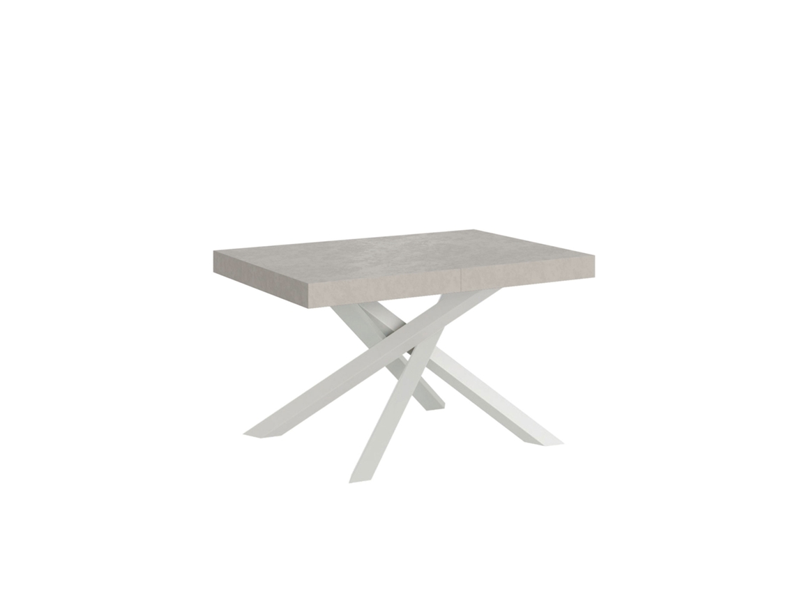 Mesa Extensível Volantis Cashmere 120/224x90 Cm Com Pernas Brancas Itamoby