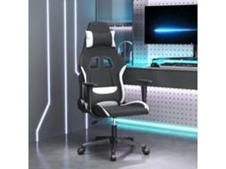Vidaxl Cadeira De Gaming Tecido Preto E Branco
