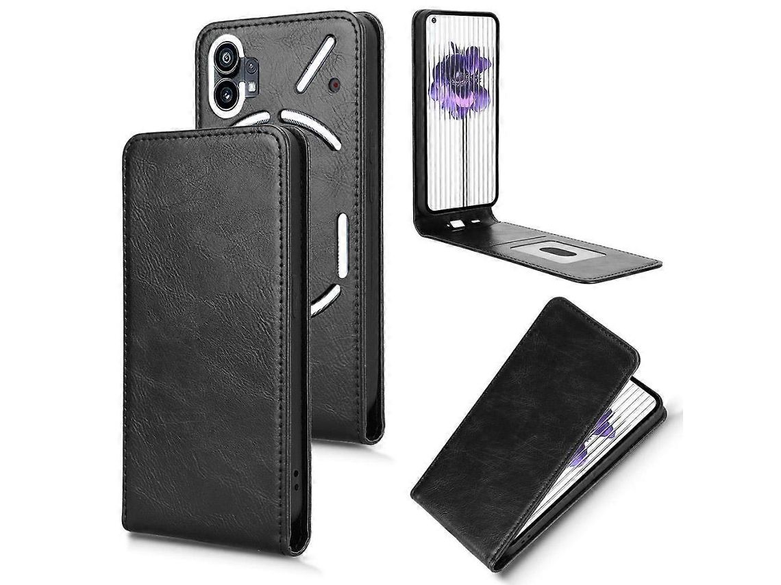Capa De Couro Com Aba Vertical Magnética Para Celular Nothing Phone 1