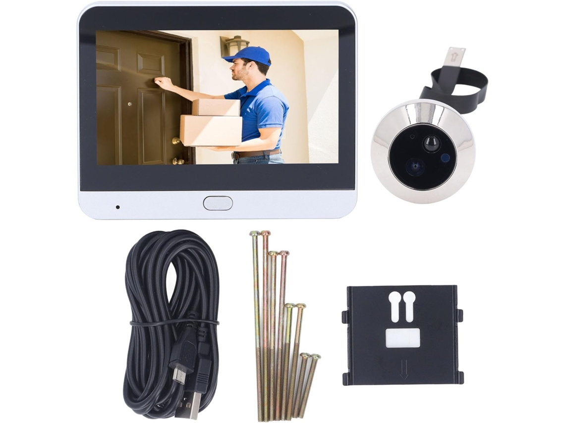 Olho Mágico Digital Com Câmera Inteligente Wi-fi Hd 1080p E Tela Lcd De 4,3 Polegadas.