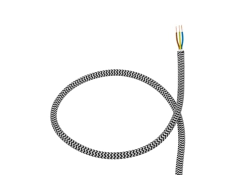 Cabo Têxtil Eléctrico Branco e Preto