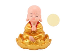 Ornamentos de Pequeno Monge Solar para Carro e Casa Decoração Ouro S/MARCA