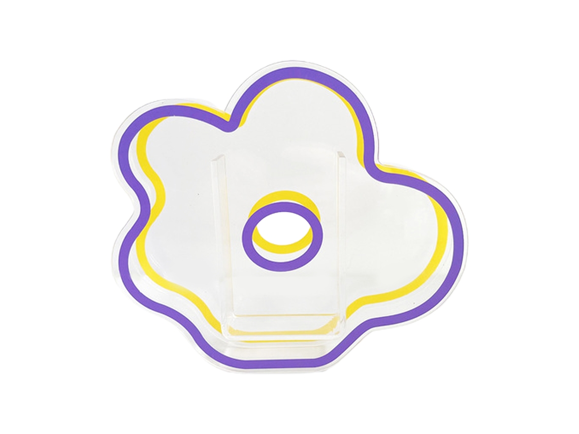 Vaso de Flores Tulipa Transparente para Sala 15cm Tons Roxo e Amarelo LAXISCREED