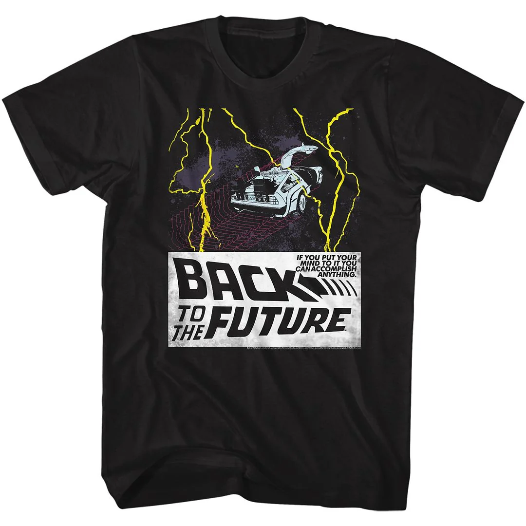 Rockinstone Back To The Future Movie In Space Black Adult T-shirt Size:l
