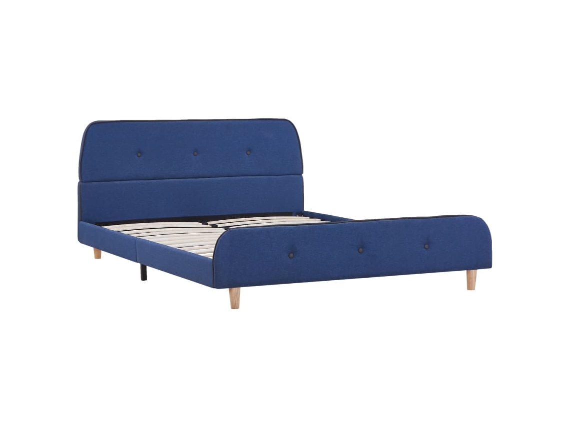 Estrutura de Cama 140x200 Cm Tecido Azul MAISON EXCLUSIVE