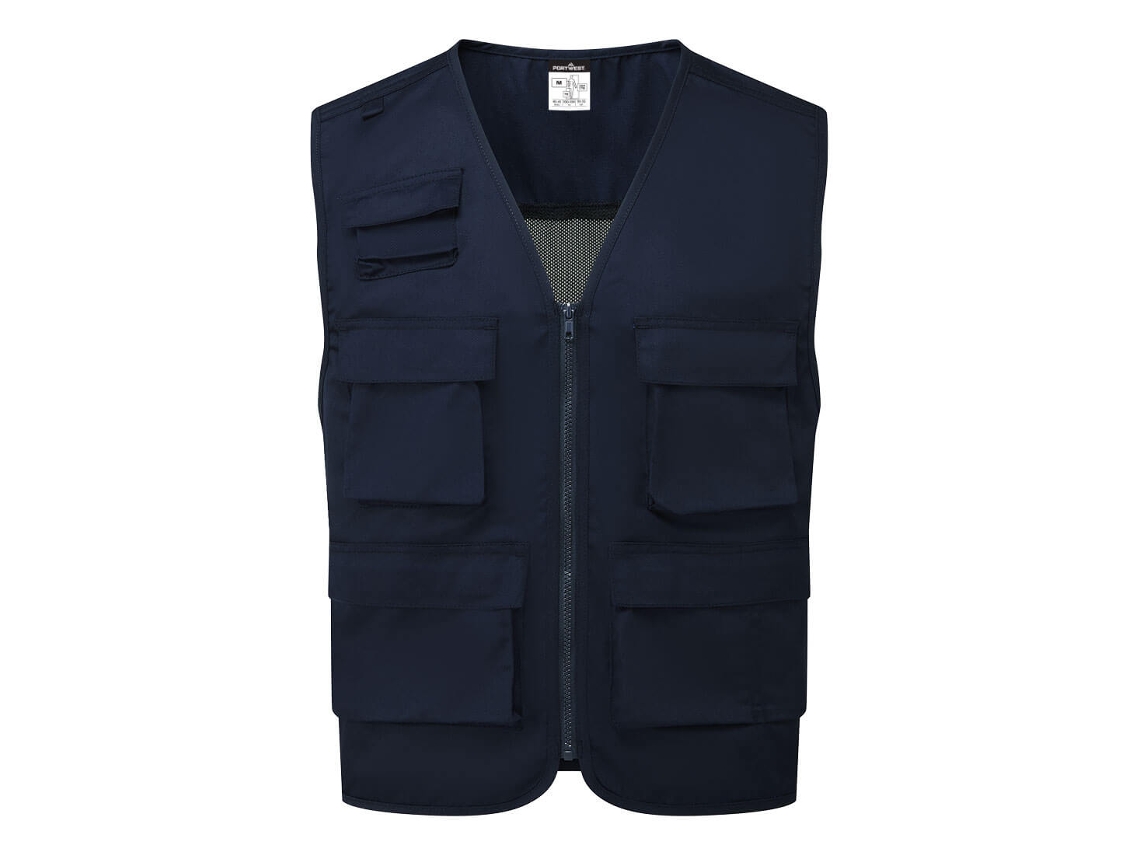 Colete De Trabalho Com Vários Bolsos Para Climas Quentes Preto / Xl