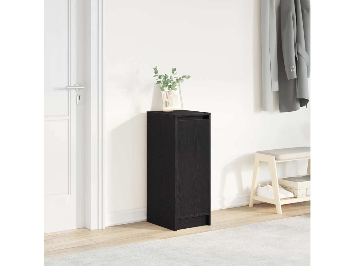 Vidaxl Sapateira 29,5x34x76 Cm Derivados De Madeira Carvalho Preto