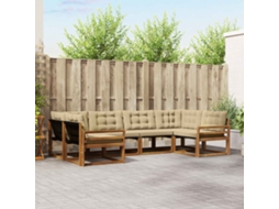 Vidaxl Conjunto De Sofás Para Exterior 6 Pcs Natural E Bege