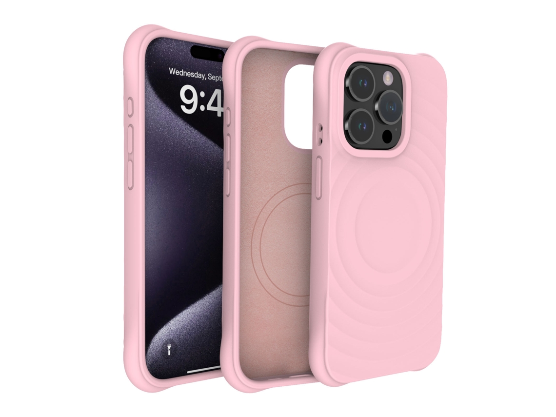 (rosa, Iphone 16 Pro Max) Capa Magnética Para Iphone, Cobertura Total Com Silicone Líquido.