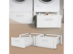 Duplo Pedestal para Máquina de Lavar ou Secar Branco 128 X 53,5 X 31,5 Cm Aço