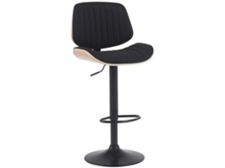 Banco De Bar Em Tecido Clawson Natural/preto/preto Clp