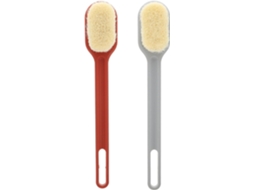 Conjunto Packove Com 2 Escovas De Banho Nylon Cabo Longo E Cerdas Onduladas Para Esfoliação Massagem, Ideais Para