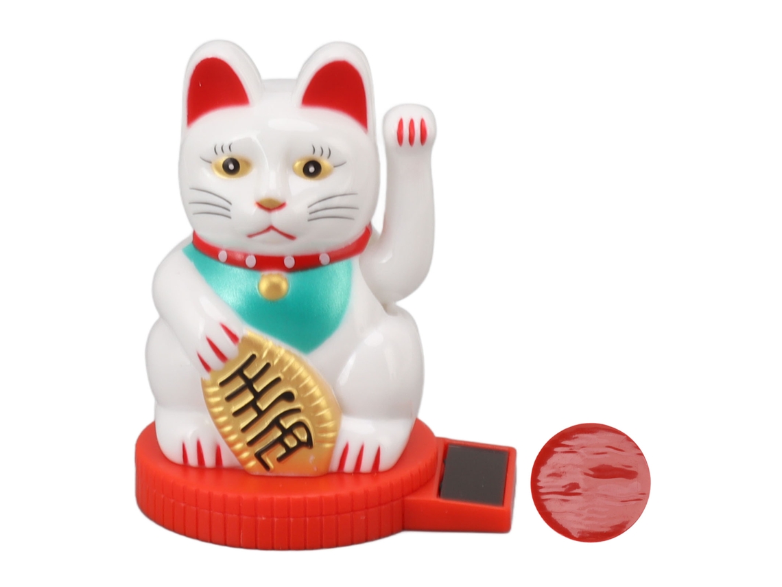 Adorno Para Gato Laxiscreed Solar Com Mão A Mexer Em Branco Para Decorar Home