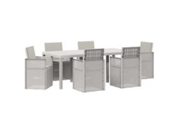 Maison Exclusive - Conjunto De Jantar Para Jardim 7 Unid. Branco E Cinzento-claro