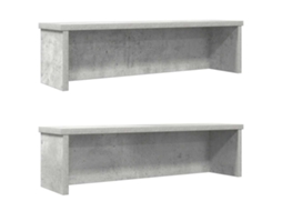 vidaXL Racks de cozinha empilhável 2 pcs concreto cinza 60x15x16 cm