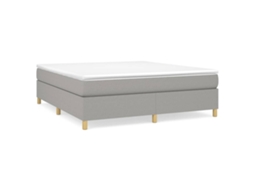 Cama com Molas/Colchão 180x200 Cm em Tecido Cinzento Claro MAISON EXCLUSIVE