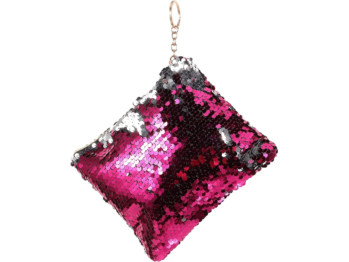 Bolsa Feminina De Lantejoulas Com Porta-moedas E Fecho De Zíper.