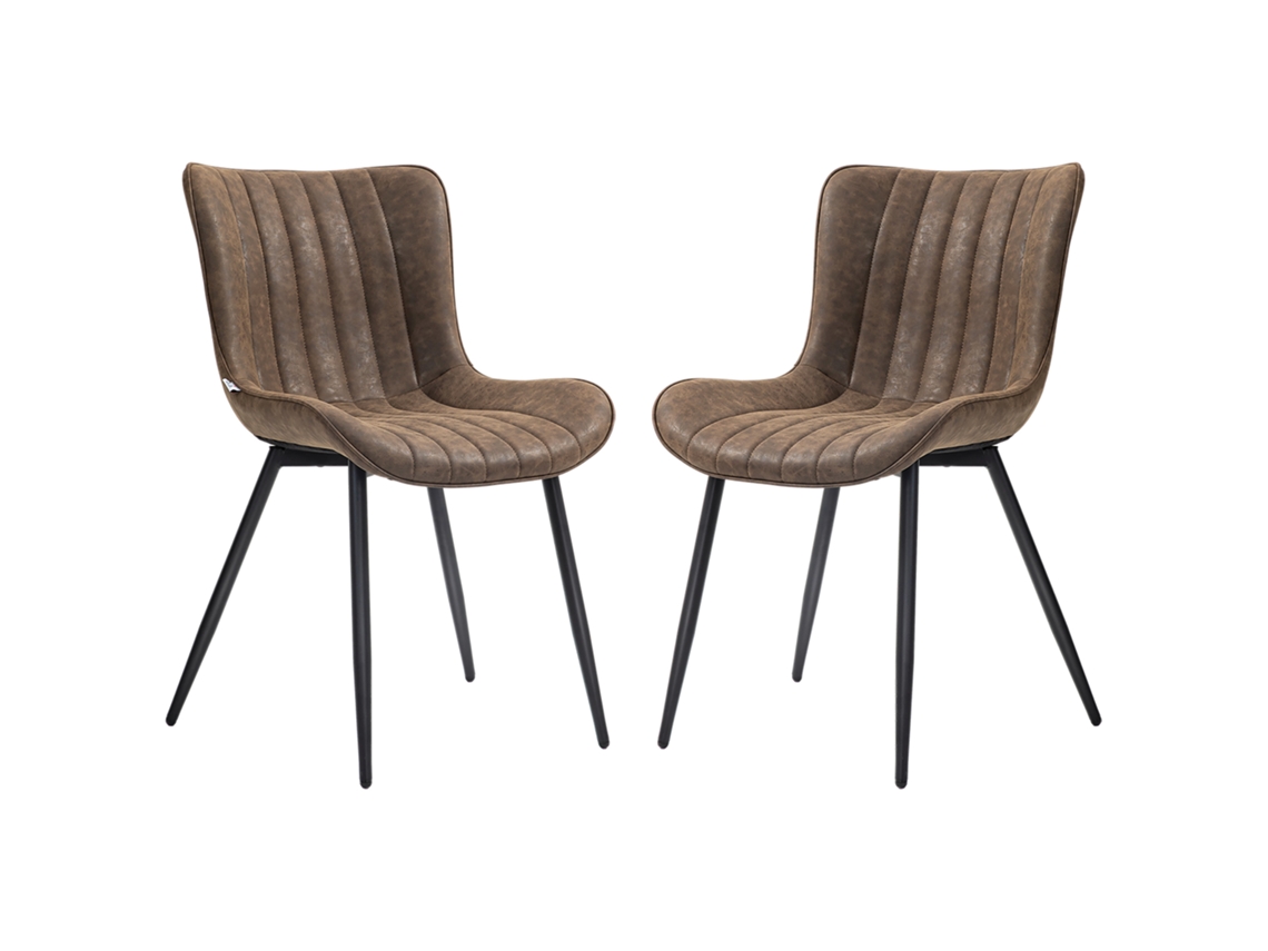 Conjunto De 2 Cadeiras, Cor Castanho, Para Quarto E Sala De Jantar