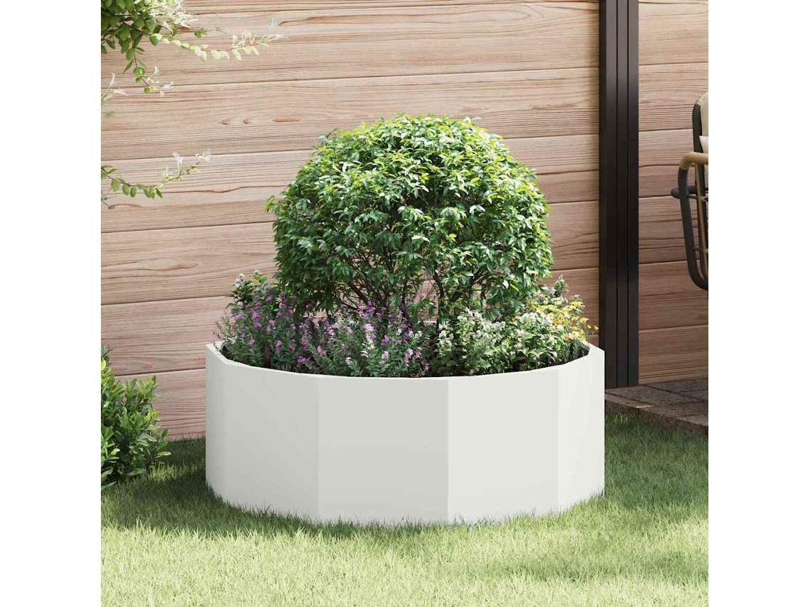 Vidaxl Floreira Branco 90 X 90 X 35 Cm Aço