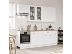 Vidaxl Unidade De Cozinha Lyon 8 Unid. Branco Derivados De Madeira