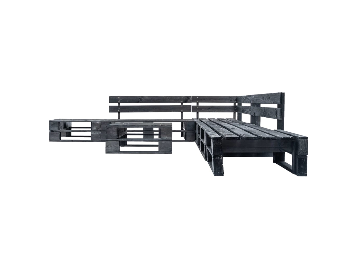 Maison Exclusive - Sofás De Paletes Para Jardim 6 Pcs Madeira Preto