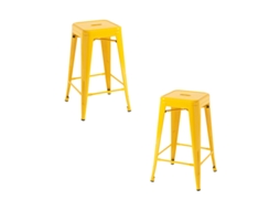 Pack 2 Bancos Torix Baixos 65 Cm - Amarelo