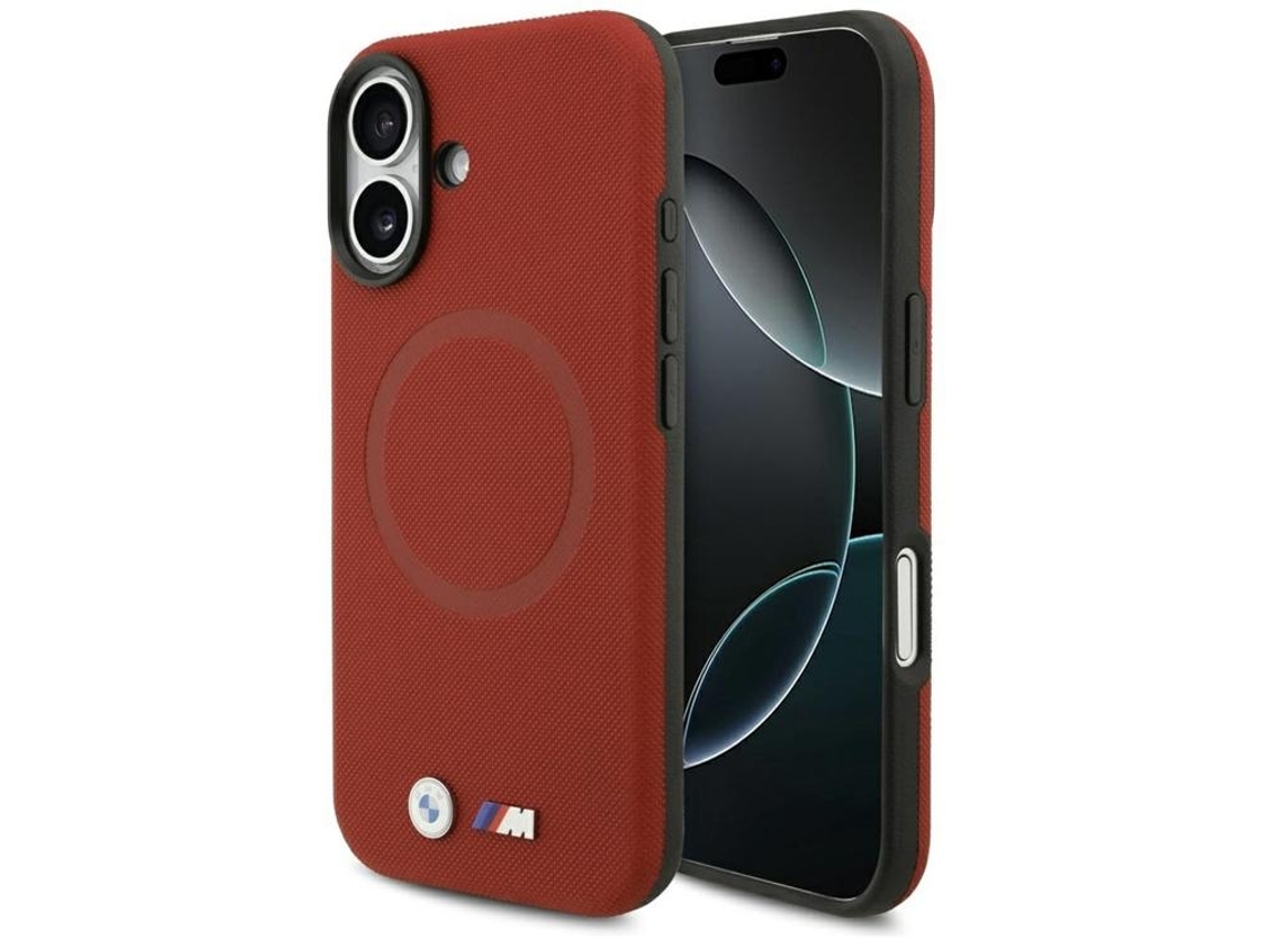Capa Bmw Mobile Para Iphone 17 Magsafe M Fw Com Logotipo Metálico - Vermelha