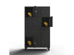 Cacifo Metálico Com 12 Portas 180x97x40 Cm Para A Sua Oficina Ou Escritório Cacifo Metálico Com Fechadura Twinthink (preto)