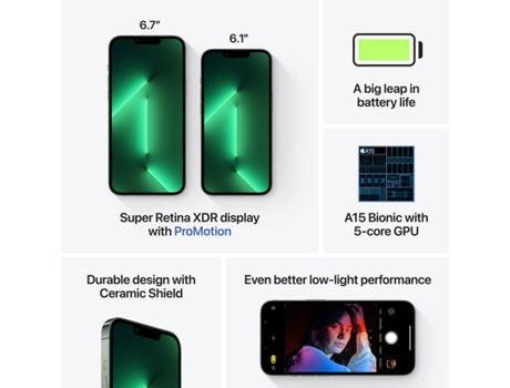 iPhone 13 Pro Max APPLE (6.7'' - 256 GB - Verde Alpino)
