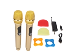 Microfone Sem Fio LAXISCREED 1 para 2 Led Ouro