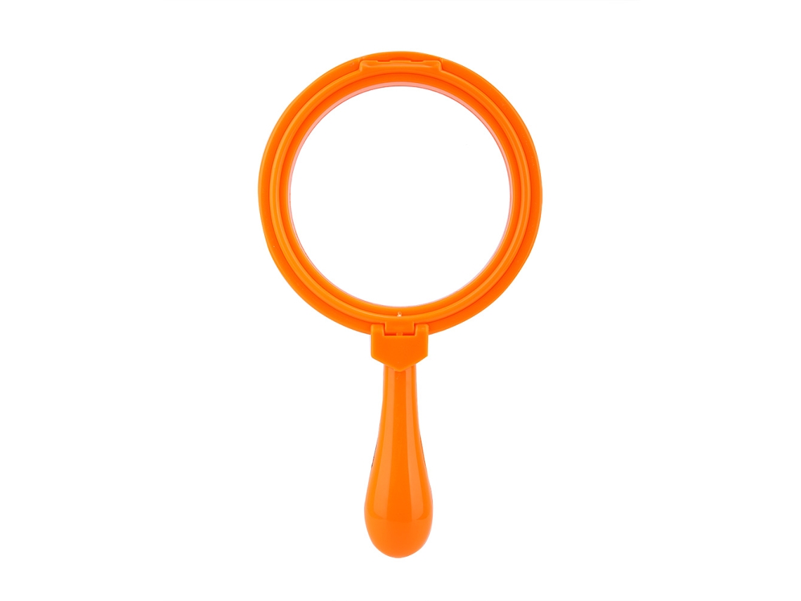 Lupa 3x 90mm com suporte para crianças, brinquedo educativo em ABS e pmma, laranja em S/MARCA