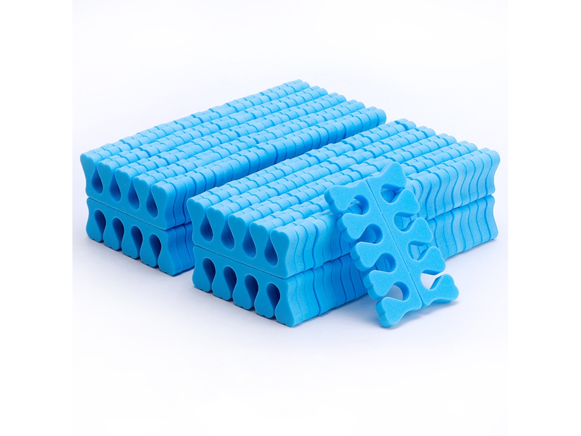 100 Peças De Separador De Dedos De Esponja Macia Para Unhas Artísticas Divisor Separador Para Manicure Pedicure Azul
