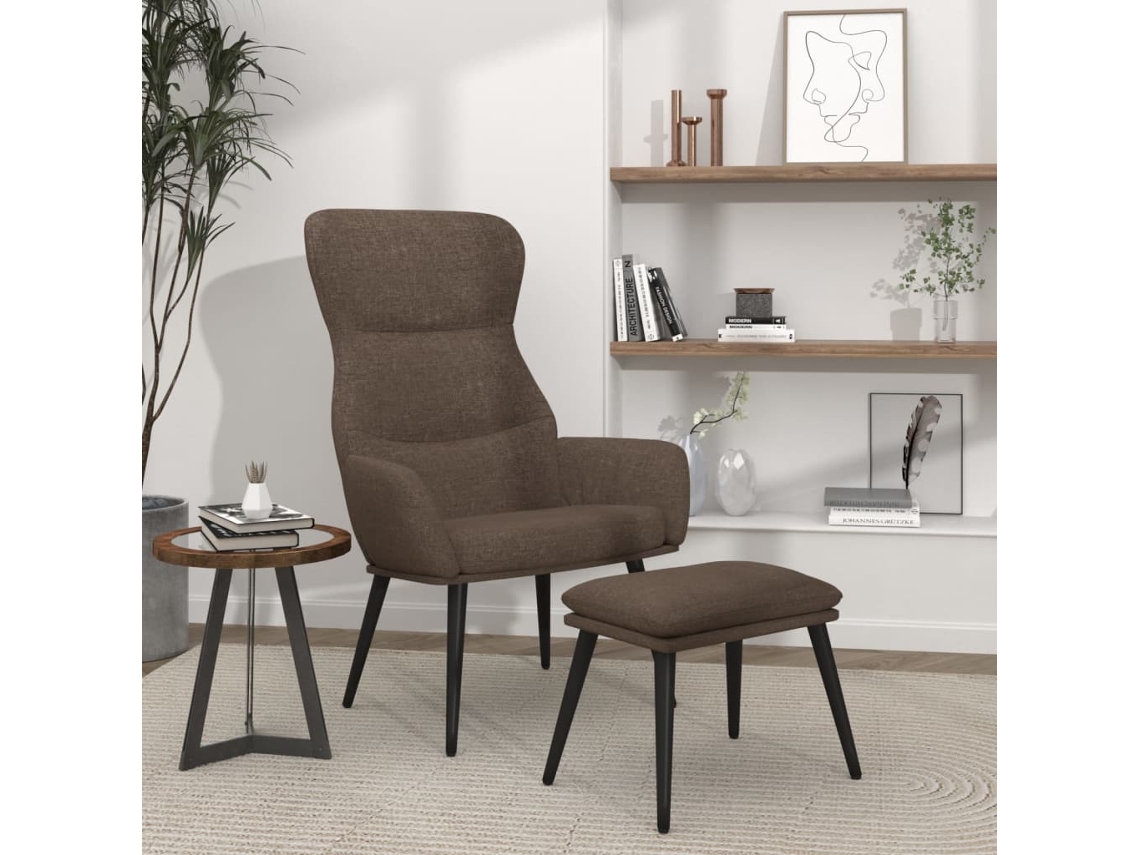 Relaxing Chair With Stool, Relaxing Chairs With Stools Vidaxl Cinzento-acastanhado Tecido