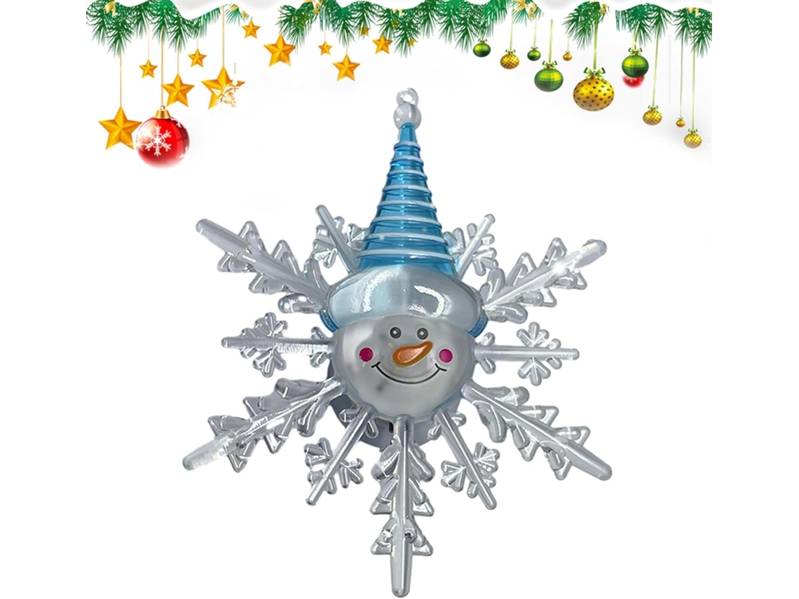Luminária Noturna Com Floco De Neve, Natal Em Led Brilho Intenso.